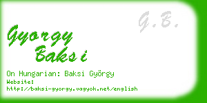 gyorgy baksi business card