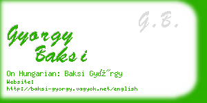 gyorgy baksi business card